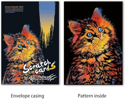 Scratch Art Animaux Rainbow Feuilles à Gratter Noir Papier à Gratter Kits d'art de Papier à Gratter Bricolage avec Stylo à Gratter pour Adultes et Enfants Cadeau d'anniversaire (Zèbre) - Nail Gallerys