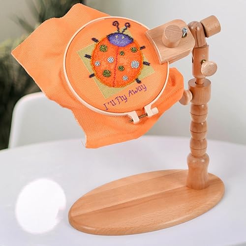 Needlepoint Supplies Support de broderie rotatif en bois de hêtre pour travaux manuels, pince de bureau pour débutants et en - Nail Gallerys