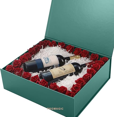 PKGMAGIC Boîte Cadeau Extra Large 43,2 x 36,8 x 14 CM, Grand Boîte Cadeau avec Couvercle,Vert Boîte Cadeau Vide pour Paques, Vacances, Mariage, Anniversaire - Nail Gallerys