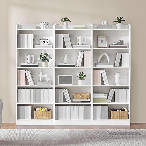 Yaheetech Bibliothèque, Meuble de Rangement sur 7 Niveaux Ouverts, Étagère Blanche Réglables à 3 Hauteurs Différentes, 24×60×180,5 cm, pour Salon Bureau Chambre Salle à Manger - Nail Gallerys