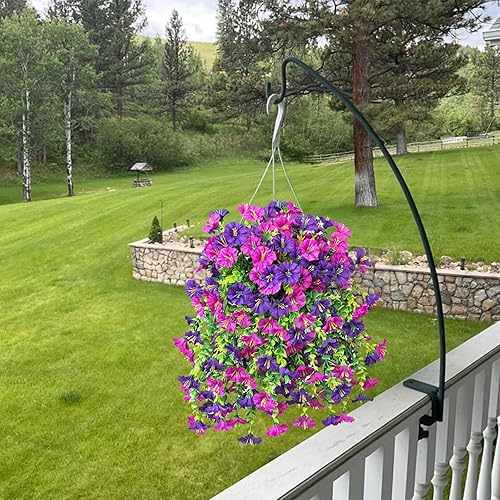 Lot de 2 pétunias artificiels Suspendus en Soie, pour décoration extérieure, Jardin et Balcon. (C) - Nail Gallerys