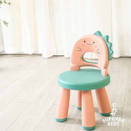 Chaise De Bureau Enfant En Plastique - Tabouret enfant - Fauteuil Enfant Et Bébé Ergonomique Confortable Légère Robuste - Adapté De 2 À 6 Ans - Facile À Nettoyer - Design Dinosaure - Petite Chaise - Nail Gallerys