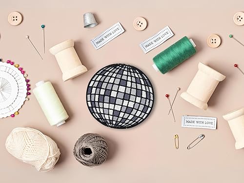 Finally Home Écusson thermocollant - Boule disco - Patchs rétro - Thermocollant vintage - 80 - Patch disque vinyle - Nail Gallerys