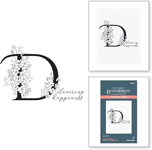 Spellbinders BetterPress Letterpress System Press Plates-Floral D - Nail Gallerys