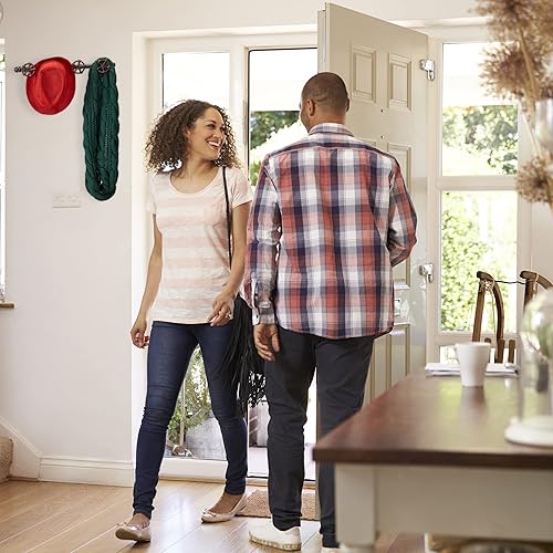 Relaxdays Garde robe de style industriel, 4 crochets penderie, en pipeline fonte de fer décoratif, rustique, HxlxP 6,5 - Nail Gallerys