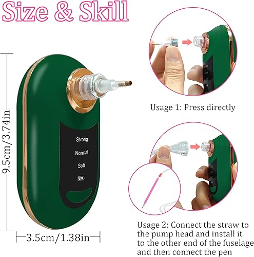Zariocy Electric Diamond Painting Pen Stylo de Peinture Diamant éLectrique avec Pompe à Vide - Pas de Taches De Cire - Comprend 4 Positionneurs de Diamant et 2 TêTes de Rechange - Accessoires d'art - Nail Gallerys