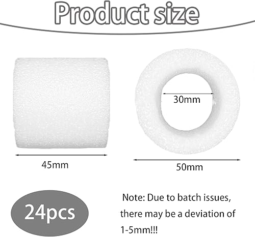 Lot de 24 entretoises de rideaux en mousse de 4,5 cm pour tringle à œillets de 30 mm pour créer des plis parfaits et améliorer la texture générale - Nail Gallerys