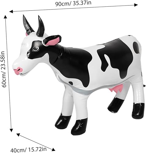 Yardwe de Vache Gonflable Faire la fête Décorations extérieures gonflables à thème souffler Anniversaire Animaux de Ferme gonflables Vache Gonflable de Ferme Vaches gonflables PVC - Nail Gallerys