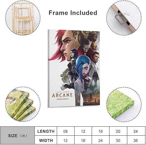 BNCVJFI Poster sur toile Arcane Anime pour décoration de chambre à coucher, bureau, chambre, cadeau 30 x 45 cm - Nail Gallerys