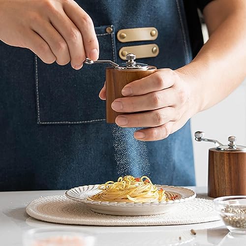Moulin à poivre manuel - Outil de broyage portable en acier inoxydable - Niveaux de broyage réglables - Ensemble de broyage à épices à main en bois pour sésame, noix, sel, cumin - Nail Gallerys