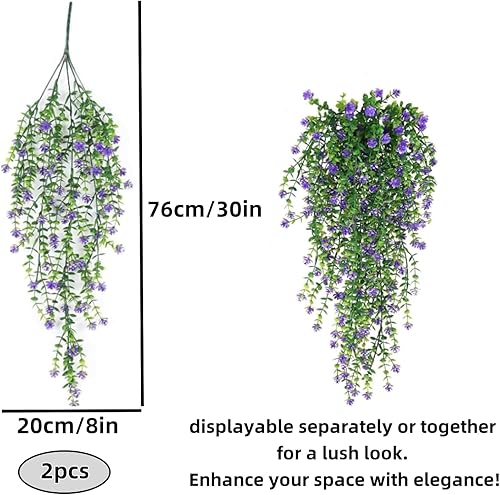 LIANRISES 2 Lierre Artificiel Plante Artificielle Tombante Fleur Artificielle Exterieur Fausse Plante Exterieur Fausse Plante Tombante Plante Artificielle Interieur Les Fleurs Violettes - Nail Gallerys
