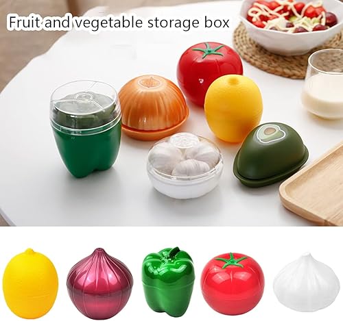 Thewasc Récipient alimentaire de cuisine pour légumes, oignon, ail, tomate, citron, poivrons verts - Nail Gallerys