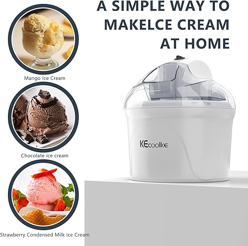 Machine à crème glacée, machine à crème glacée électrique Soft Serve fait maison KECOOLKE Yaourt glacé 1.5 L, sorbet, gelato, Blanc, (SU-562) - Nail Gallerys