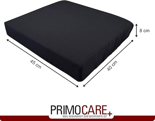 PrimoCare Coussin en Mousse à mémoire de Forme pour Fauteuil Roulant - 45 x 40 x 8 cm Rehausseur de siège - Coussin d'assise Anti-escarres avec Housse imperméable - Nail Gallerys