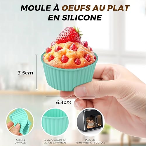 KOOSREEL 6PCS Moule Silicone Air Fryer, Moule a Cake, Mafin Coupe Moule, Moule Pour Gâteau Au Four, Moule à Tarte Aux Oeufs, Air friteuse Accessoires, Moules Ronds Antiadhésifs - Nail Gallerys