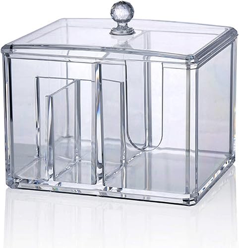 Koomuao Organiseur de Maquillage, Multifonction Supports de Maquillage en Acrylique Transparent pour Boules de coton, Coton-tige pour Salle de Bain 15 x 11 cm - Nail Gallerys
