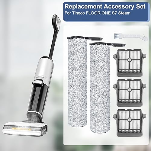 Heykewi Rouleau de Brosse et Filtre HEPA pour Tineco Floor One S7 Steam Aspirateur Accessoires de rechange, 2 Brosse à rouleaude, 3 Filtre HEPA, 1 Brosse de nettoyage - Nail Gallerys