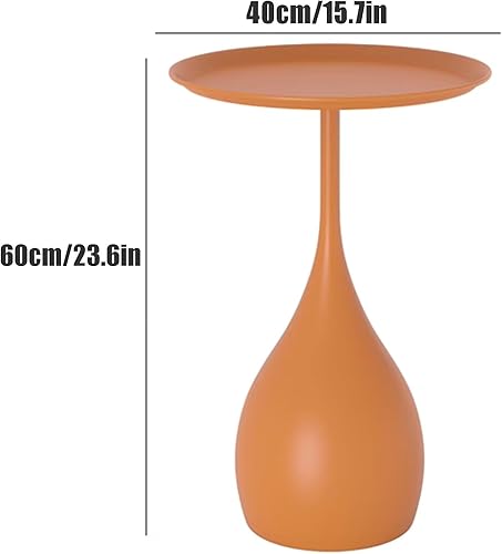 Yesbon Table d'Appoint Ronde en Métal pour Petits Espaces - Table de Chevet pour Salon, Balcon, Chambre - Bleu - Nail Gallerys