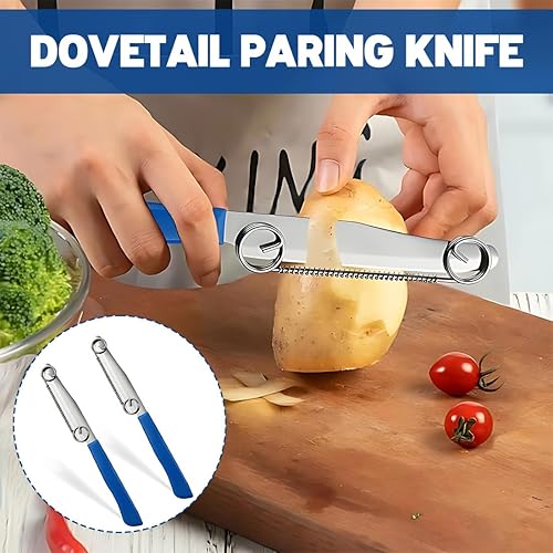 Couteau À Trancher Rapide, XURJUMI 2 Pièces Trancheuse De Pommes De Terre Avec Ressort Réglable, Éplucheur De Fruits Et Légumes Multifonctionnel En Acier Inoxydable - Nail Gallerys