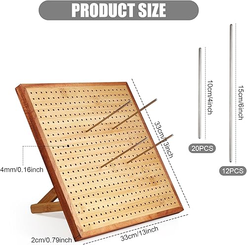 Planche de Blocage Crochet, Planche de Blocage au Crochet de 33 cm est Livrée avec 32 Aiguilles à Tige en Acier Inoxydable pour les Cadeaux au Crochet de la Mère et de la Grand Mère - Nail Gallerys