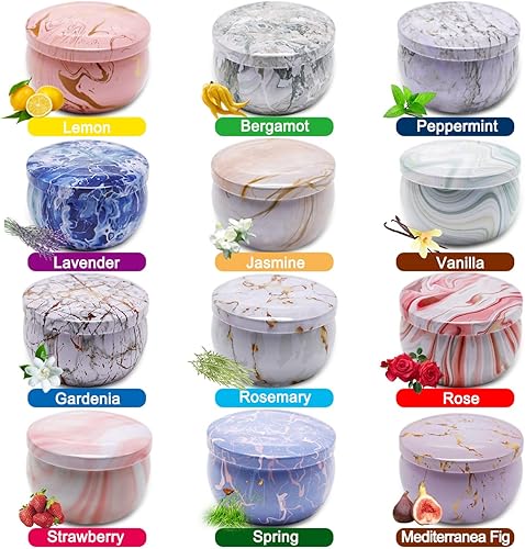 Bougie Parfumée Ensemble Cadeau, Bougies en Cire De Soja Naturel pour Femmes, pour la salle de bain, le yoga pour soulager le stress pour aider à dormir (Père Noël 12) - Nail Gallerys