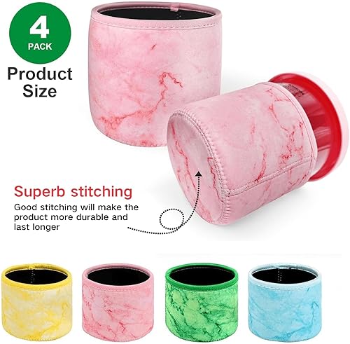 Lot de 4 housses isolantes en néoprène pour accessoires Ninja Creami Deluxe, réutilisables, pour machine à glace NC301, NC300, NC299AMZ - 16 oz - Nail Gallerys