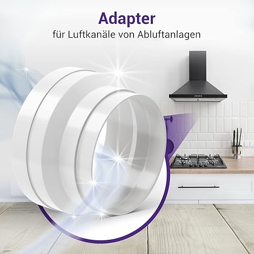 Vioks.pro Adaptateur de tuyau d'évacuation de climatisation 150 mm/125 mm – Réducteur de tuyau d'évacuation 150 mm – Connecteur pour tuyau de ventilation/climatiseur - Nail Gallerys