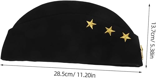 LIFKOME Chapeau En Forme De Classique Marin Adulte Faire La Fête Chapeau De L'armée Pour Camouflage Canotier Bateau Hommes Black Chiffon - Nail Gallerys