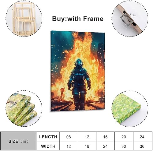 VZRSQZK Poster décoratif sur toile avec motif pompier et décoration murale moderne pour chambre à coucher (20 x 30 cm) - Nail Gallerys