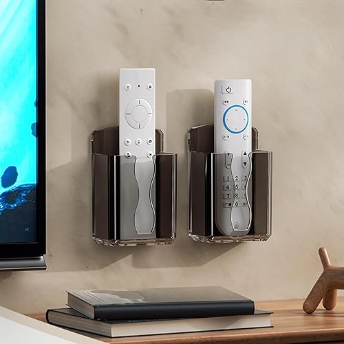 Support de télécommande mural,Support de télécommande mural | Plateau mural télécommandé translucide chic - Support mural pour téléphone sans perceuse, accessoires de rangement, étagère - Nail Gallerys