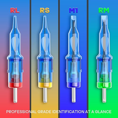 Poseidon Lot de 50 aiguilles à cartouche de tatouage assorties de tailles mixtes courbées/rondes Magnum 10 Bugpin 5 cm 7 cm 9 cm 11 cm 13 cm 15 cm 17 cm 19 cm 21 cm 23 cm/rm Aiguilles de tatouage - Nail Gallerys