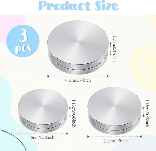 Lot de 3 spinner en céramique, outil de rotation de poterie, outil de poterie, outil de poterie en alliage d'aluminium, mini accessoire de tour de poterie, en céramique polymère pour poterie - Nail Gallerys