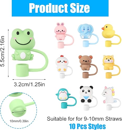 10 Bouchon Paille Stanley, 10mm Couvercle de Paille avec Accessoires Stanley Cup, Couvre Paille Réutilisables en Silicone, Anti-Poussière en Paille pour Tasse Stanley, Couvercle Silicone de Paille - Nail Gallerys