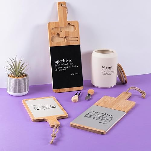 Planche à découper en bois de bambou et céramique avec inscription, 15 x 29,5 cm, Victionary - Nail Gallerys