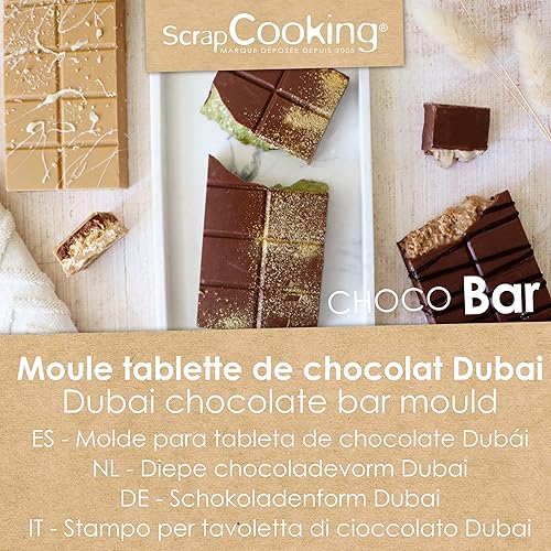 ScrapCooking - Moule Tablette de Chocolat Dubai - Pour Tablettes Fourrées - Moule Épais Transparent Réutilisable - Qualité Professionnelle - Pâtisserie - 6761 - Nail Gallerys