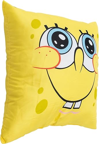 United Labels Coussin en forme de tête de Bob l'éponge - 40 x 40 cm - Jaune - Coussin de canapé décoratif pour fans - Nail Gallerys