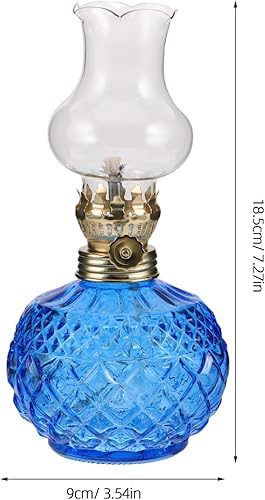 EXQUIMEUBLE Lampe à Pétrole Rétro Esthétique Petite Lanterne à Huile Vintage en Verre pour Cheminée Éclairage d 39 Urgence d 39 Halloween Décoration Intérieure - Nail Gallerys