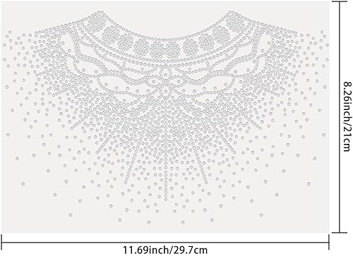 SUPERDANT Strass Thermocollant de Patch Thermocollant à Motif de Cou Autocollants de Transfert de Chaleur en Cristal à Motif de Cou Autocollants de Strass à Chaud Strass a Coller - Nail Gallerys