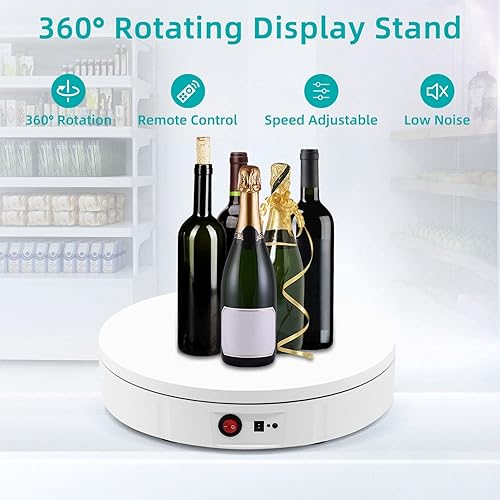 Mcbazel Plateau Rotatif électrique à 360 degrés pour la Photographie - Plateau tournant électrique - Table d'affichage pour la présentation de Bijoux, Montres, Produits numériques - 30 cm/11,8 - Nail Gallerys