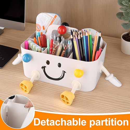 Caddy de Rangement en Plastique, Caddy à Crayon Bureau Enfant avec 3D Mains et Pieds Auto-adhésif, Panier de Rangement Portable avec Poignée, Petit de Organisateur de Bureau, Panier de Maquillage - Nail Gallerys