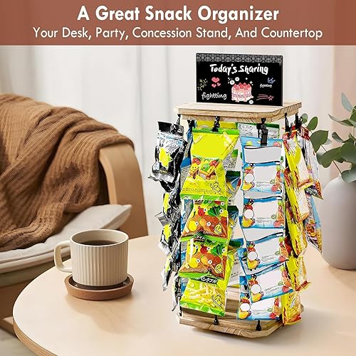 Présentoir à Chips | Organisateur de Snacks avec Porte-Chips - Support Tournant 5 Niveaux 40 Crochets Stockage Aliments pour Maison & Magasin - Nail Gallerys