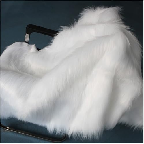 ZhHOME Tissu en Fausse Fourrure à Poils Longs 150x50cm Fourrure Synthétique pour Costume, Cosplay, Artisanat d'art, Photographie, Jouets, Fursuit(Color:Blanche) - Nail Gallerys