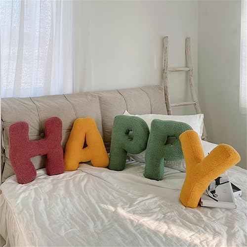 Fouriding Lot de 26 coussins décoratifs en peluche avec lettres de l'alphabet anglais pour chambre d'enfant, salon, canapé, voiture (K) - Nail Gallerys