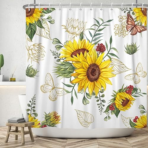 Bovlleetd 152x183cm Rideau de Douche Floral Rose Aquarelle Rose Hortensia Rideaux de Douche Botanique Gris Rideau de Salle de Bain Rideau de Baignoire Imperméable avec Crochet - Nail Gallerys