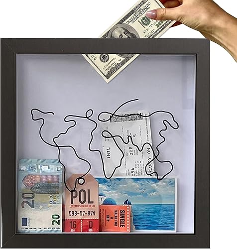 Boîte Archives Aventure, Boîte De Collecte De Billets De Voyage Personnalisée, Boîte À Souvenirs en Bois avec Fente, Vitrine De Cadre De Souvenir À Faire Soi-même pour Film, ge - Nail Gallerys