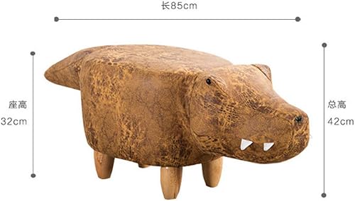 KUANDARGG Mignon Ottoman De Animal, Dessin Animé Coffre De Tabouret De Animaux, Amusant pour Enfants Tabouret en Bois, Doux et Confortable, Taille: 85 * 32 * 42CM Cadeau - Nail Gallerys