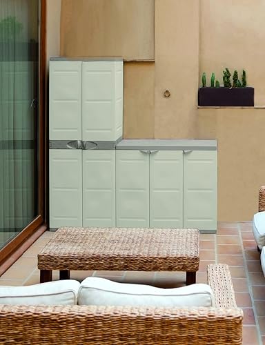 Plastiken 9203 Armoire 4 Niveaux 70 x 44 x 176 cm Beige - Nail Gallerys