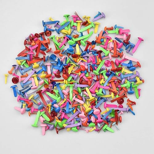 NATUCE 400PCS Mini Brads, Assorties Tailles Attaches Parisiennes Rondes, Attaches Parisiennes à Tête Métal Ronde Multicolore Brads pour Scrapbooking Craft Papier Bricolage Estampage Accessoires - Nail Gallerys