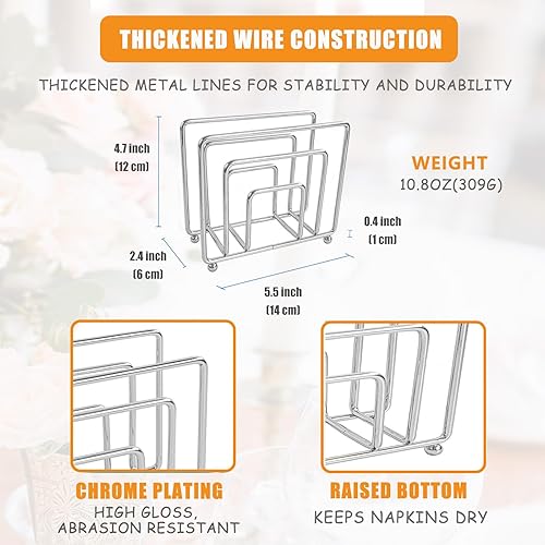 Porte Serviette de Table, Support Serviette Papier, pour Table, Plan de Travail ou Bureau, la Salle à Manger, la Cuisine, Le Restaurant, Le Pique-Nique (Le Noir) - Nail Gallerys