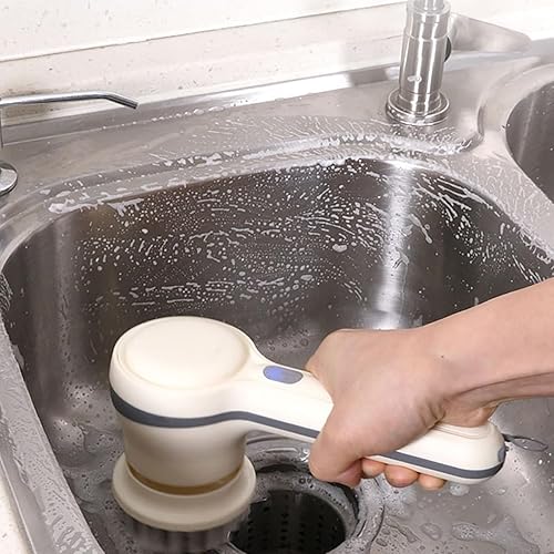 GMBYLBY Époudeur Électrique Rotatif Professionnel Imperméable Rotation Rotation Scrubbr Rotation Épurateur avec 4 Têtes Brosse À Forage Ménage sans Fil - Nail Gallerys